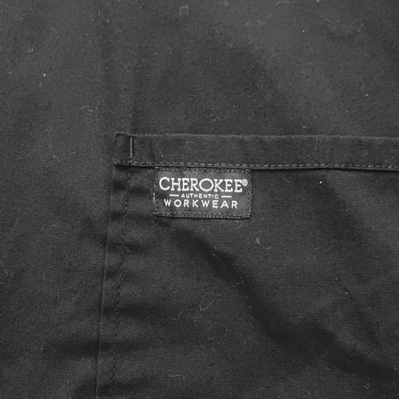Cherokee Workwear medical top scrub jacket XL black button up front pockets - Picture 10 of 12